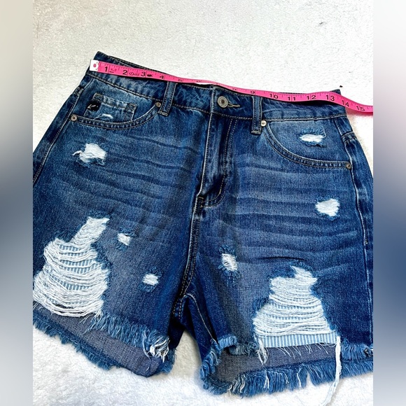 KanCan Distressed High Waist Denim Shorts - Small (28") - Picture 3 of 11